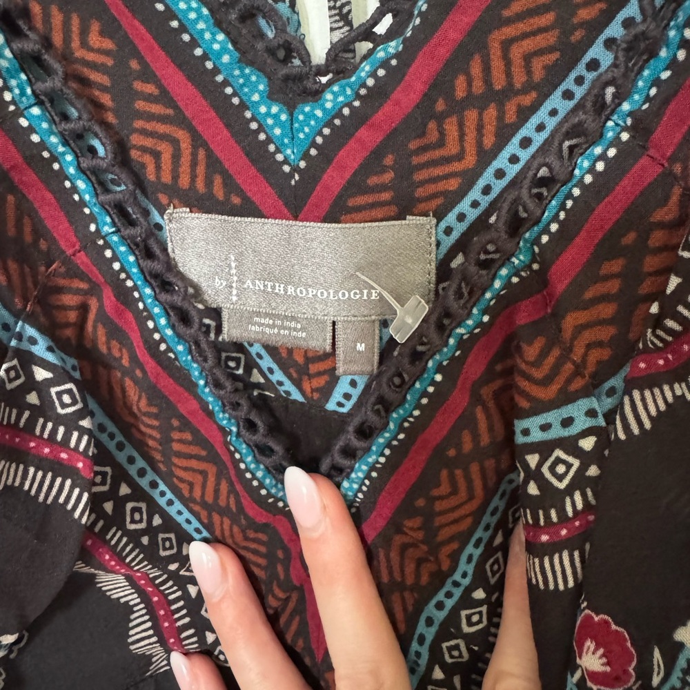 Anthropologie Bohemian Print Dress with Animal Motif - Picture 3 of 3